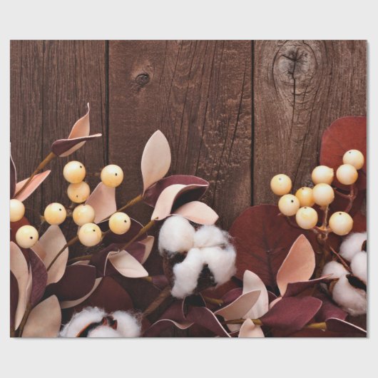 Wrapping Paper Roll Cotton Branch 60lb auf Dunklem Geschenkpapier (Flach)