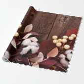 Wrapping Paper Roll Cotton Branch 60lb auf Dunklem Geschenkpapier (Ungerollt)