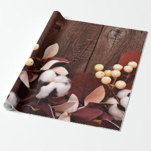 Wrapping Paper Roll Cotton Branch 60lb auf Dunklem Geschenkpapier