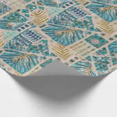 Wrapping Paper Roll of Hawaiian Botanical Blues Geschenkpapier (Ecke)