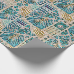 Wrapping Paper Roll of Hawaiian Botanical Blues Geschenkpapier