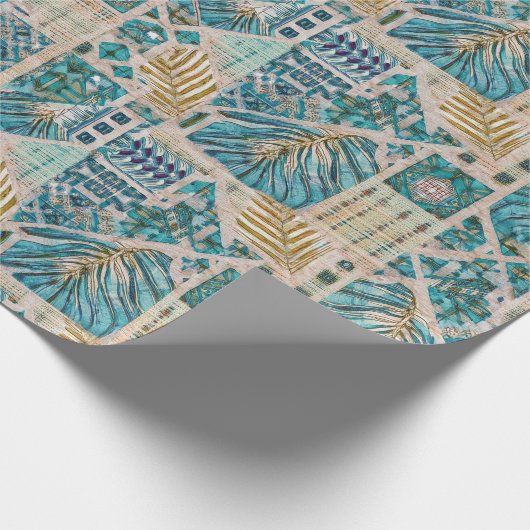 Wrapping Paper Roll of Hawaiian Botanical Blues Geschenkpapier (Ecke)