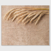 Wrapping Paper Roll Wheat on Burlap Sack Coun Geschenkpapier (Flach)