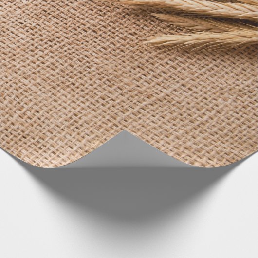 Wrapping Paper Roll Wheat on Burlap Sack Coun Geschenkpapier (Ecke)