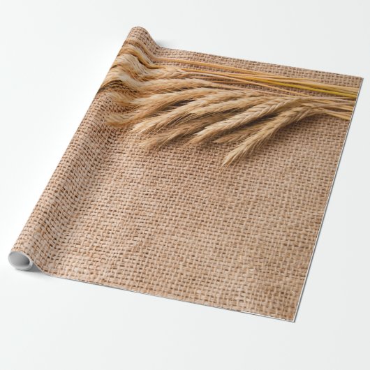 Wrapping Paper Roll Wheat on Burlap Sack Coun Geschenkpapier (Ungerollt)