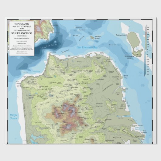 Wrapping Paper - San Francisco Topo Geschenkpapier (Flach)