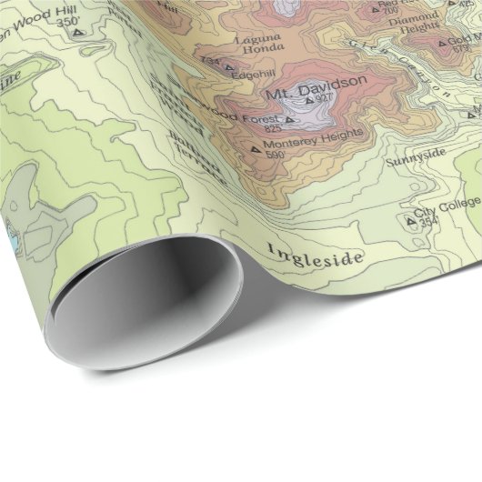 Wrapping Paper - San Francisco Topo Geschenkpapier (Rolleneckpunkt)