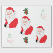 Wrapping Paper Santa Claus Poinsettias Geschenkpapier (Flach)