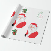 Wrapping Paper Santa Claus Poinsettias Geschenkpapier (Ungerollt)
