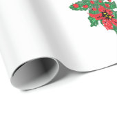Wrapping Paper Santa Claus Poinsettias Geschenkpapier (Rolleneckpunkt)
