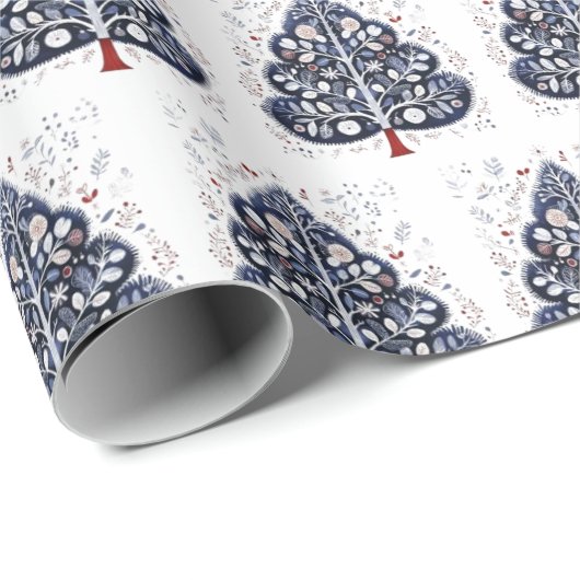 Wrapping paper - Scandinavian Christmas Tree Geschenkpapier (Rolleneckpunkt)