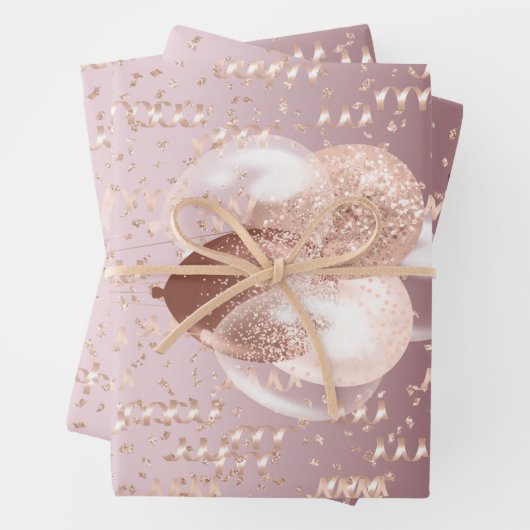 Wrapping Paper Set (3) A Rose Gold Celebration  Geschenkpapier Set (Beispiel)