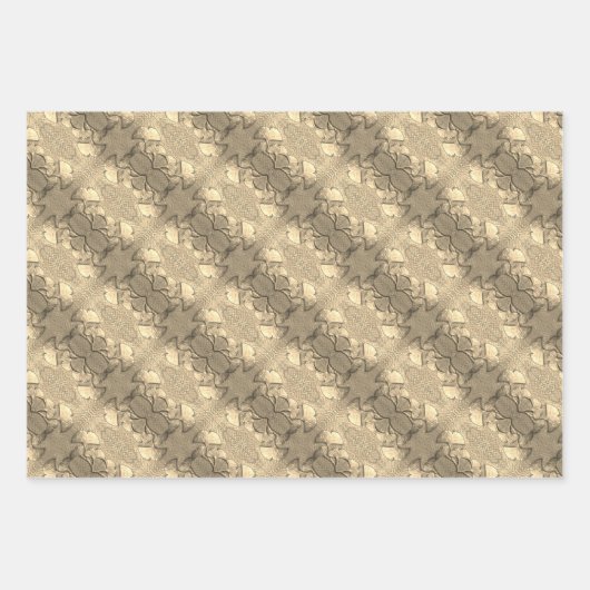 Wrapping Paper Set 3 Blätter Gold Gingko Blätter (Vorderseite)