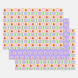 Wrapping Paper Set für Frühjahrspatches Geschenkpapier Set