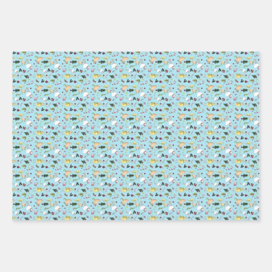 Wrapping Paper Set für Weihnachtshühner mit 3 Blät Geschenkpapier Set (Vorderseite)