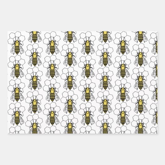Wrapping Paper Set - Graphic Bees Geschenkpapier Set (Vorderseite)