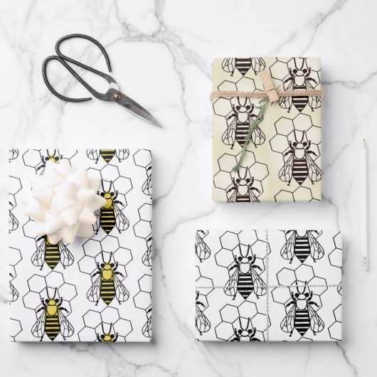 Wrapping Paper Set - Graphic Bees Geschenkpapier Set (Vorderseite)