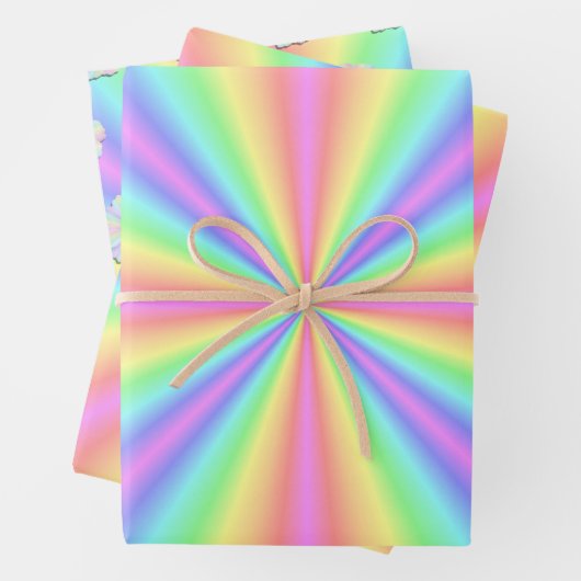 Wrapping Paper Set - Groovy Radiant Rainbow Geschenkpapier Set (Beispiel)