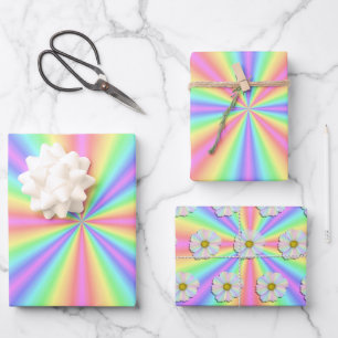 Wrapping Paper Set - Groovy Radiant Rainbow Geschenkpapier Set