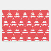Wrapping Paper Sheet "Christmas Mustache Trees" Geschenkpapier Set (Vorderseite 3)