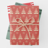 Wrapping Paper Sheet "Christmas Mustache Trees" Geschenkpapier Set (Beispiel)