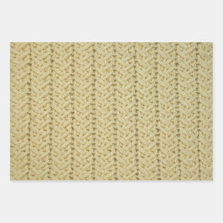 Wrapping Paper Sheet Set Basket Weave Cable Stitch Geschenkpapier Set