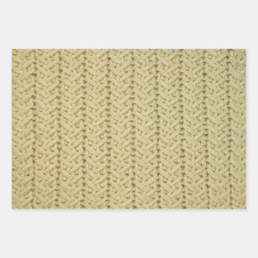 Wrapping Paper Sheet Set Basket Weave Cable Stitch Geschenkpapier Set (Vorderseite 2)