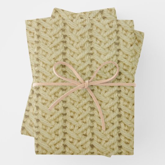 Wrapping Paper Sheet Set Basket Weave Cable Stitch Geschenkpapier Set (Beispiel)