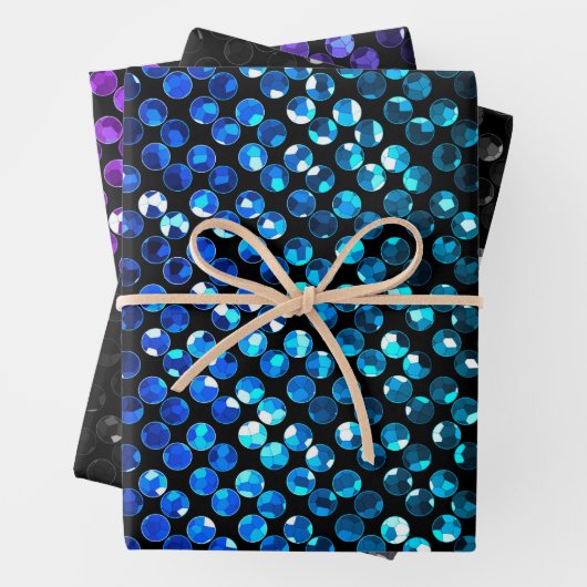 Wrapping Paper Sheet Set Crystal Bling Strass Geschenkpapier Set (Beispiel)