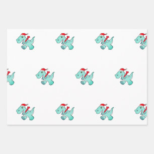 Wrapping Paper Sheet Set Dinosaur in Weihnachtsman Geschenkpapier Set