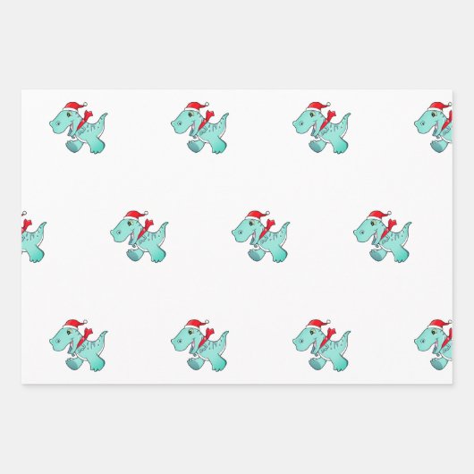 Wrapping Paper Sheet Set Dinosaur in Weihnachtsman Geschenkpapier Set (Vorderseite 2)