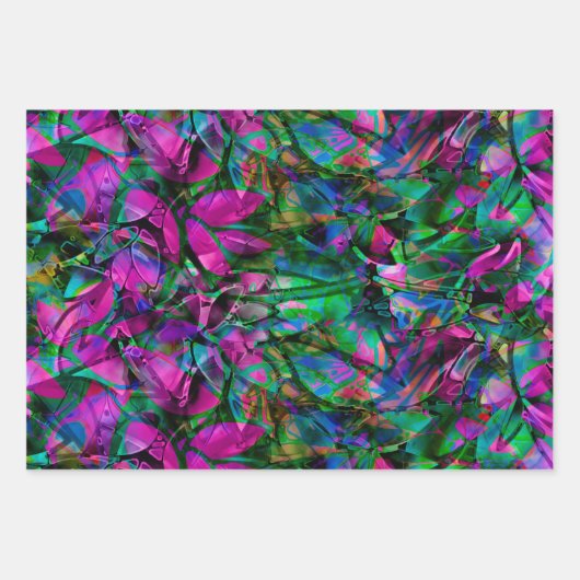 Wrapping Paper Sheet Set Floral-Hartglas Geschenkpapier Set (Vorderseite 3)