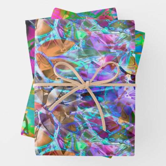Wrapping Paper Sheet Set Floral-Hartglas Geschenkpapier Set (Beispiel)