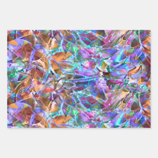 Wrapping Paper Sheet Set Floral-Hartglas Geschenkpapier Set (Vorderseite)