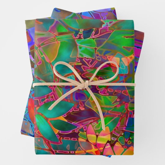 Wrapping Paper Sheet Set Floral-Hartglas Geschenkpapier Set (Beispiel)