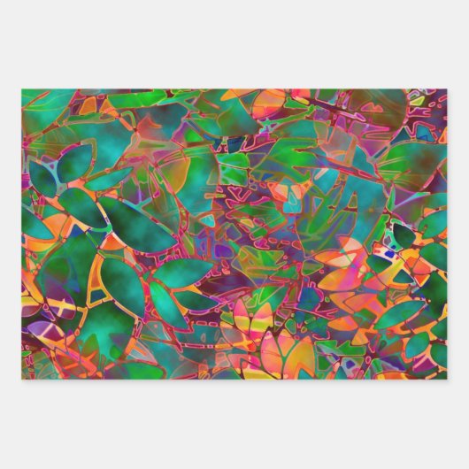 Wrapping Paper Sheet Set Floral-Hartglas Geschenkpapier Set (Vorderseite)