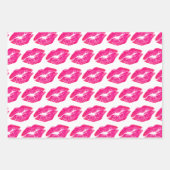 Wrapping Paper Sheet Set - Pink Hugs und Kisses Geschenkpapier Set (Vorderseite)