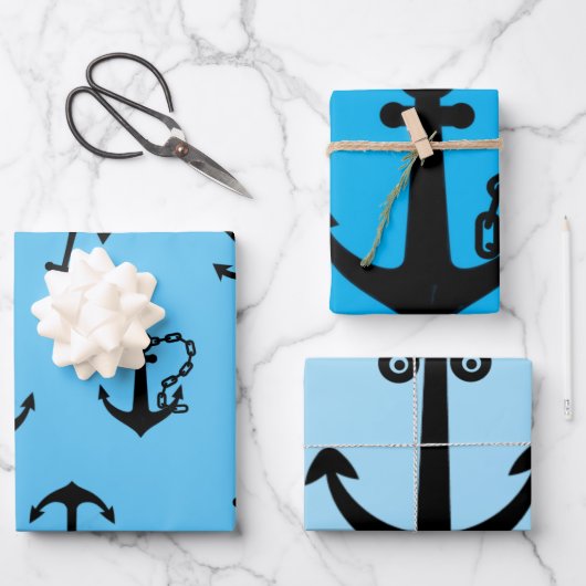  Wrapping Paper Sheets Anchor Geschenkpapier Set (Vorderseite)