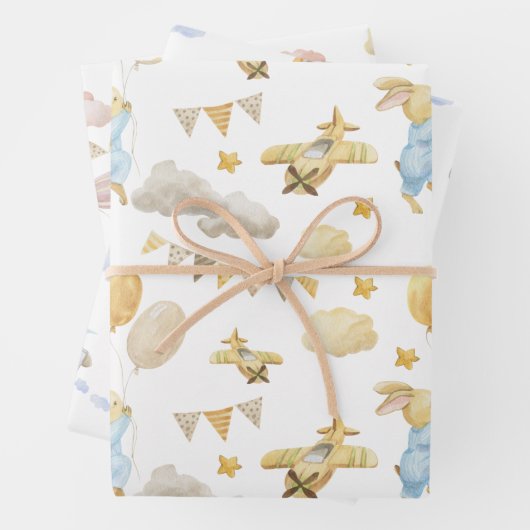 Wrapping Paper Sheets - Baby And Children Patterns Geschenkpapier Set (Beispiel)