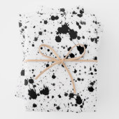 Wrapping Paper Sheets - Black and White Splatters Geschenkpapier Set (Beispiel)