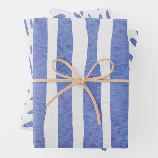 Wrapping Paper Sheets - Blue Patterns Geschenkpapier Set (Beispiel)