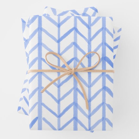 Wrapping Paper Sheets - Blue Patterns Geschenkpapier Set (Beispiel)