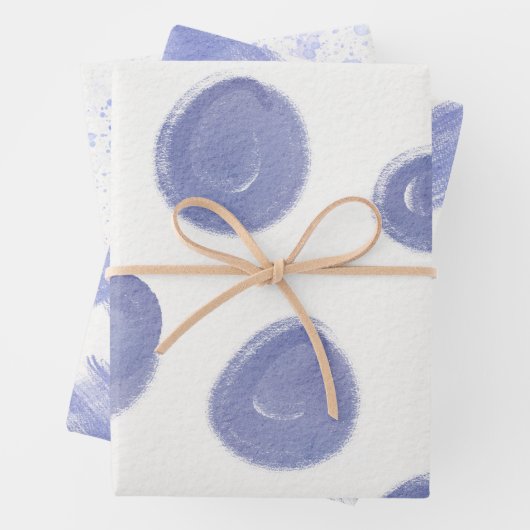 Wrapping Paper Sheets - Blue Patterns Geschenkpapier Set (Beispiel)
