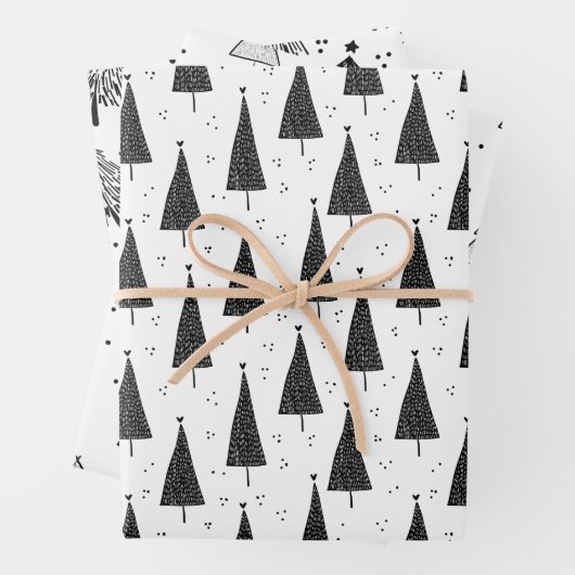 Wrapping Paper Sheets - Christmas Patterns Geschenkpapier Set (Beispiel)
