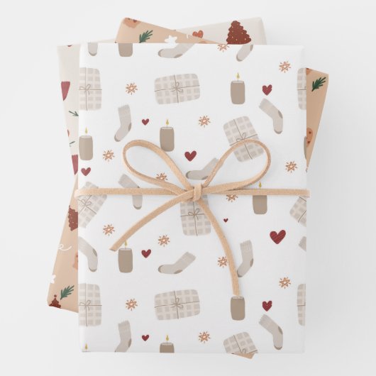 Wrapping Paper Sheets - Christmas Patterns Geschenkpapier Set (Beispiel)