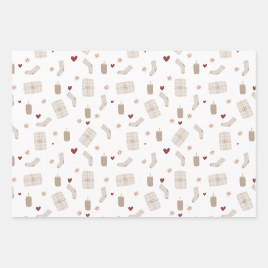 Wrapping Paper Sheets - Christmas Patterns Geschenkpapier Set (Vorderseite)