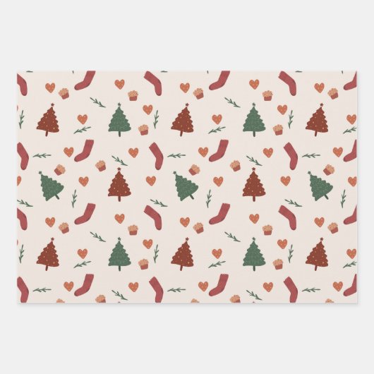 Wrapping Paper Sheets - Christmas Patterns Geschenkpapier Set (Vorderseite 3)