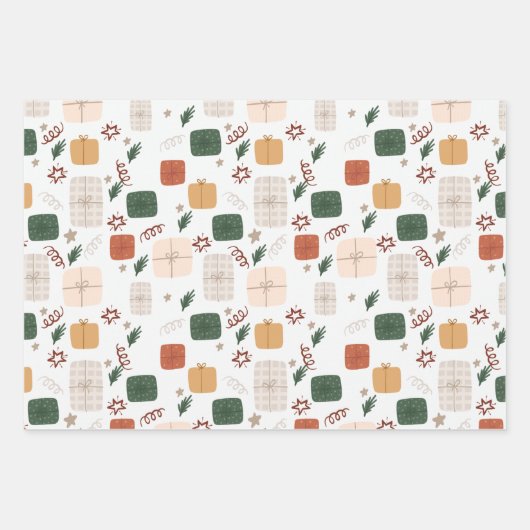 Wrapping Paper Sheets - Christmas Patterns Geschenkpapier Set (Vorderseite 2)