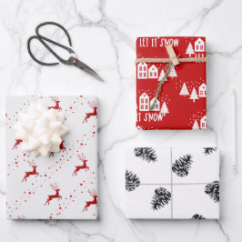 Wrapping Paper Sheets - Christmas Patterns Geschenkpapier Set