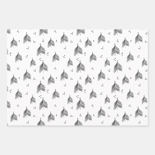 Wrapping Paper Sheets - Christmas Tree Patterns Geschenkpapier Set (Vorderseite 3)